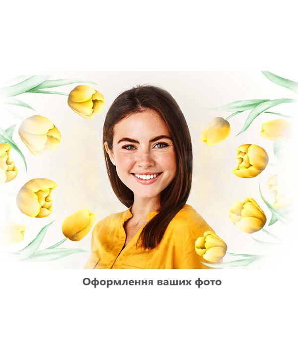 Подарунок до 8 березня – арт портрет на холсті Yellow tulips Подарунок до 8 березня – арт портрет на холсті Yellow tulips