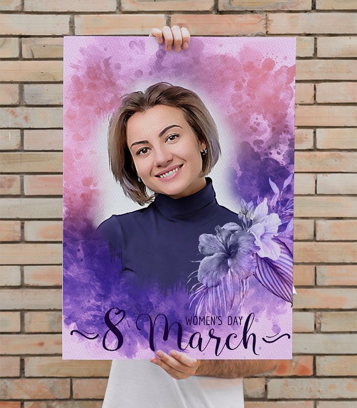 Подарунок на 8 березня – портрет в обробці Purple Flower