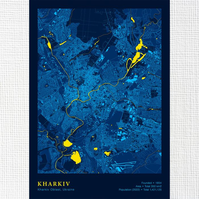 Картина на холсті мапа міста Харків