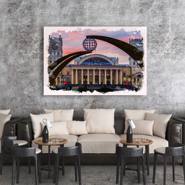 Картина на холсті вокзал в Харкові