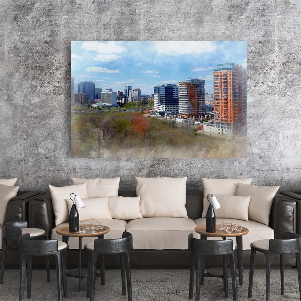 Картина на холсті житлові масиви в Харкові