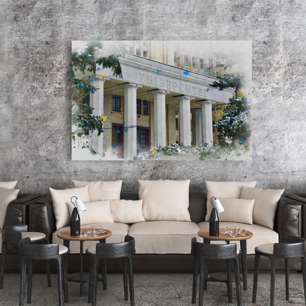 Картина на холсті парадний вхід до університету