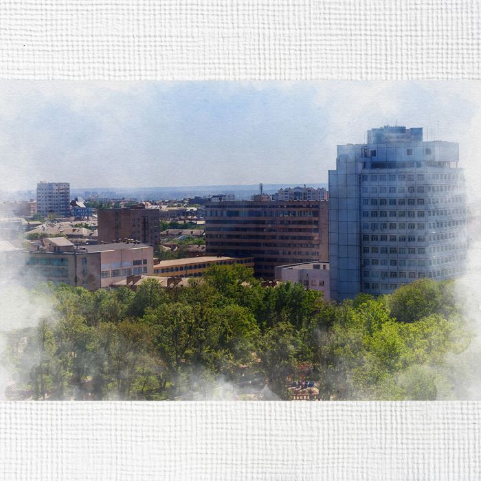 Картина на холсті будівлі в міста Харків