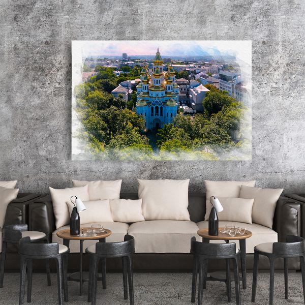 Картина на холсті Мироносицька церква в Харкові Картина на холсті Мироносицька церква в Харкові