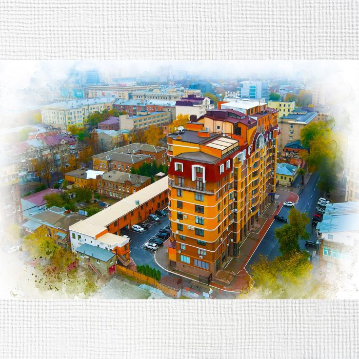 Картина на холсті сучасні житлові будинки в місті Харків