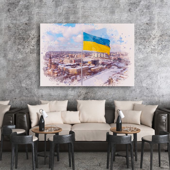 Картина на холсті прапор України в Харкові