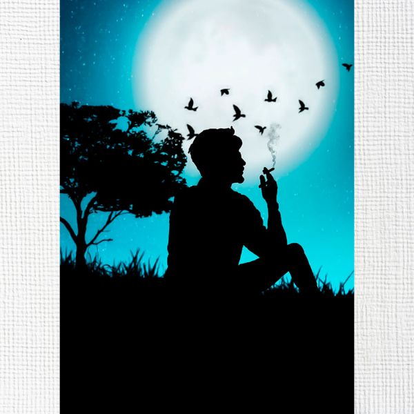 Аніме бой силует вночі Аніме бой силует вночі