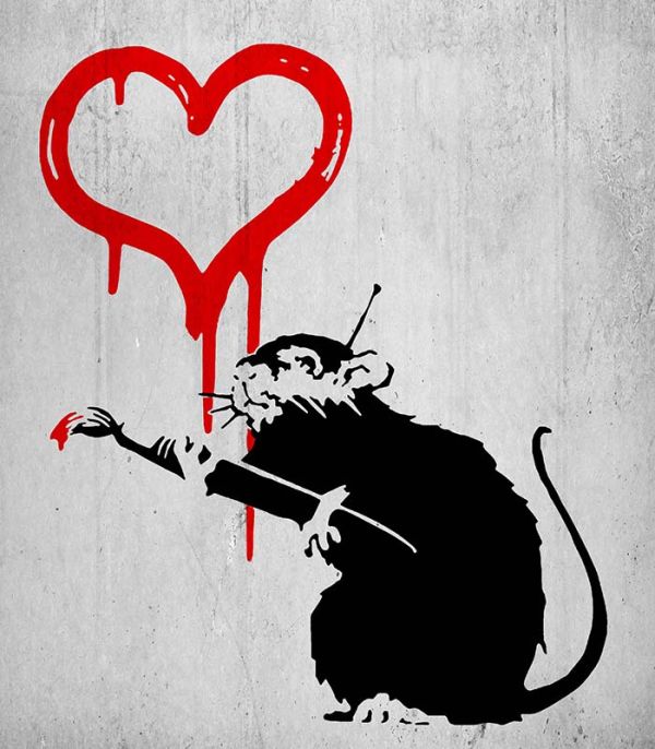 Картина Бенксі – Love rat Картина Бенксі – Love rat