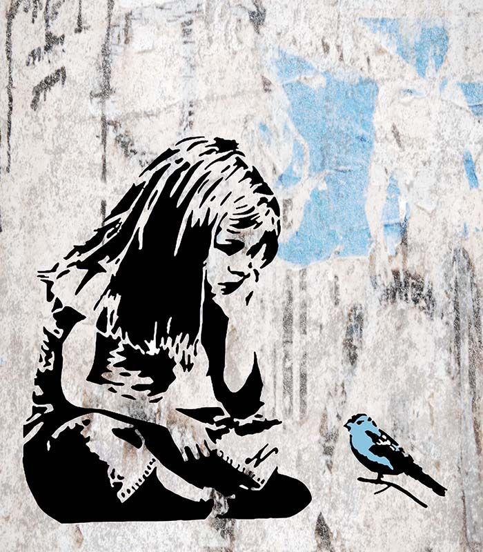 Картина Бенксі – Дівчинка з пташкою