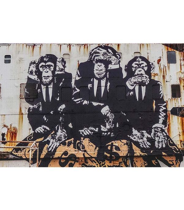 Картина Бенксі – Three Monkeys Картина Бенксі – Three Monkeys