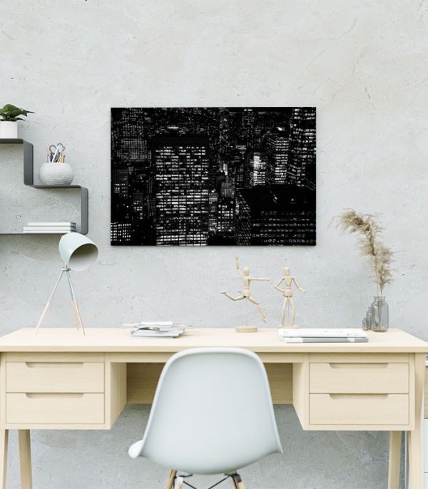 Картина чорно-біла Нічні вогні Картина чорно-біла Нічні вогні