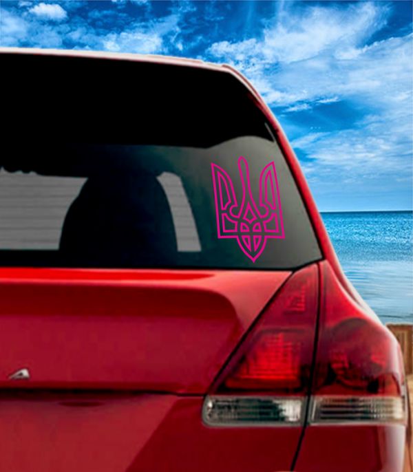 Наліпка рожевий тризуб