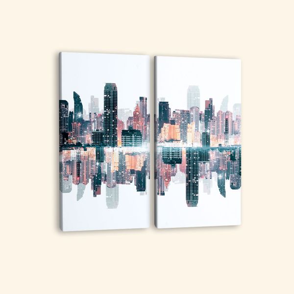 Картина з декількох частин Хмарочоси віддзеркалення Картина з декількох частин Хмарочоси віддзеркалення