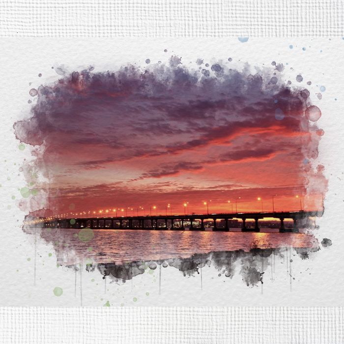 Картина на холсті міст через річку Дніпро