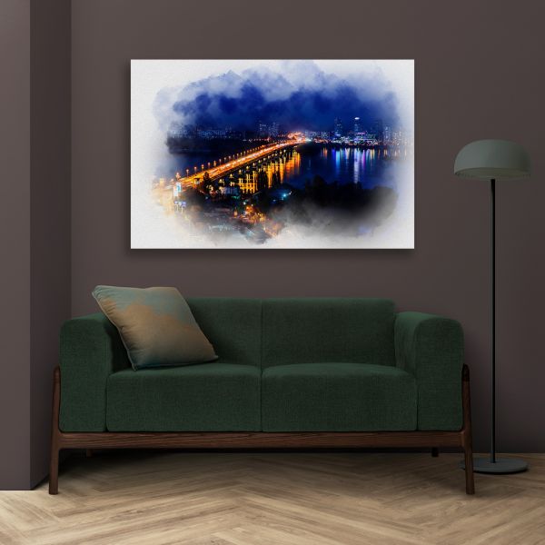 Картина на холсті Дніпро нічний пейзаж