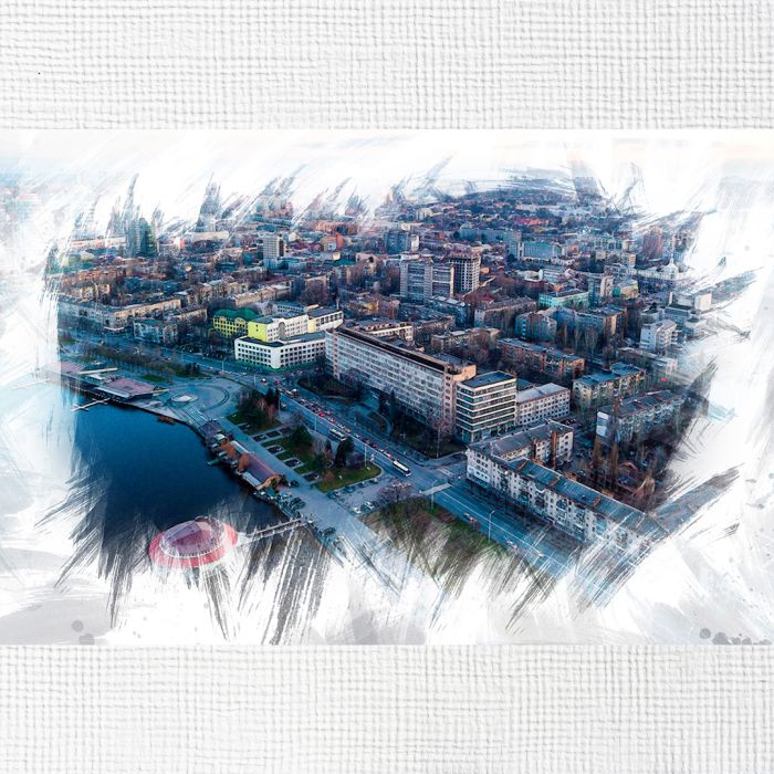 Картина на холсті будівлі міста Дніпро