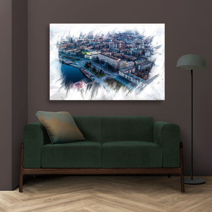 Картина на холсті будівлі міста Дніпро