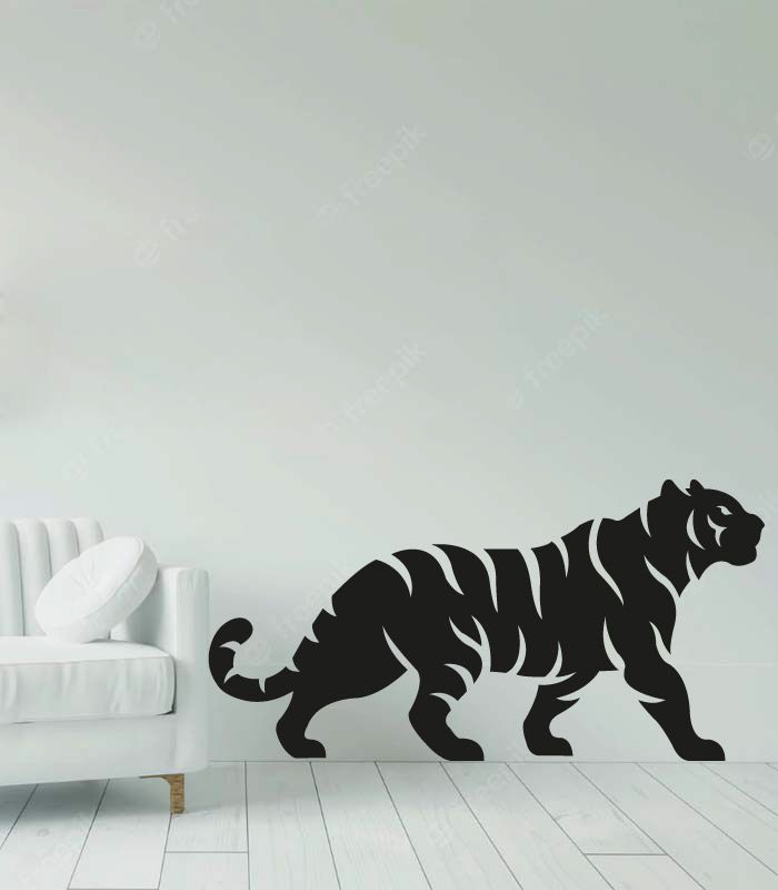 Вінілові наклейки на стіну – Тигр силует