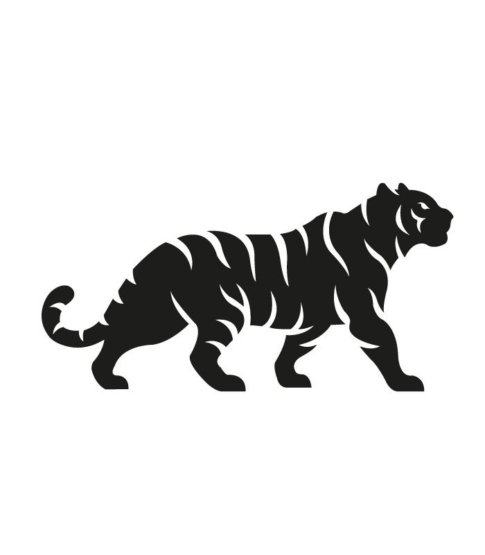 Вінілові наклейки на стіну – Тигр силует