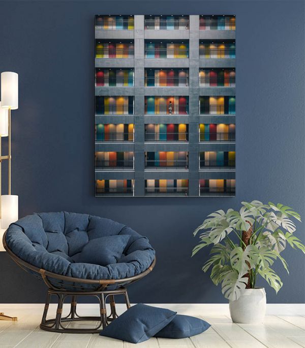 Картина різнокольорові двері будівель