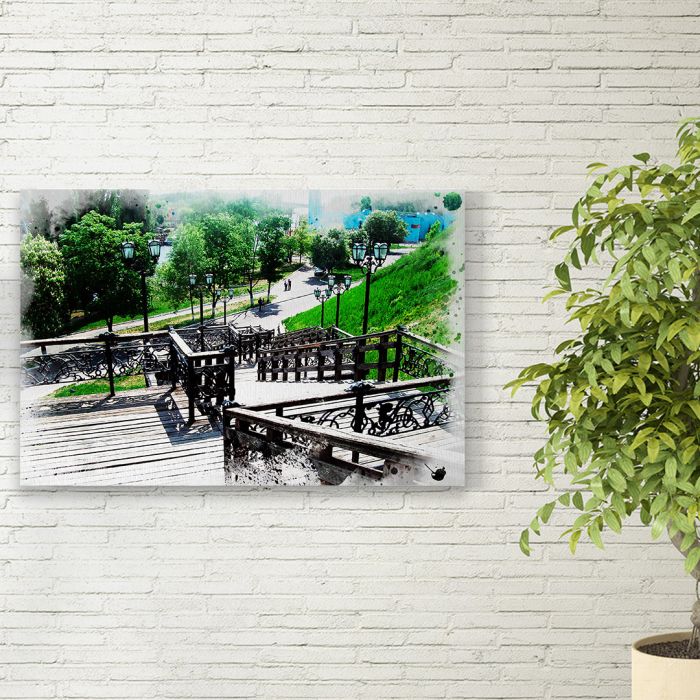 Картина на холсті дерев’яний вал в Чернігові