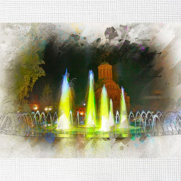 Картина на холсті фонтан в Чернігові