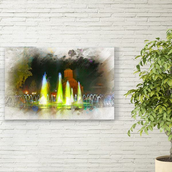 Картина на холсті фонтан в Чернігові Картина на холсті фонтан в Чернігові