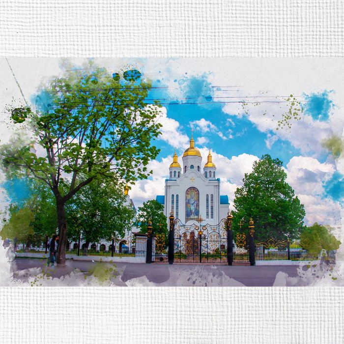 Картина на холсті храм усіх святих в Чернігові