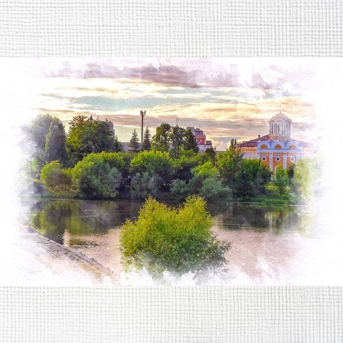 Картина на холсті літній пейзаж міста Чернігів