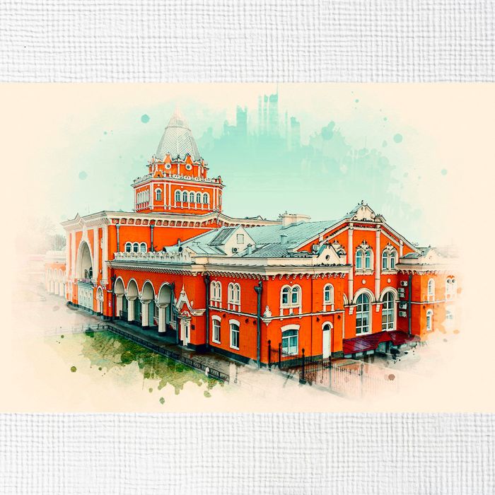 Картина на холсті Залізничний вокзал в Чернігові