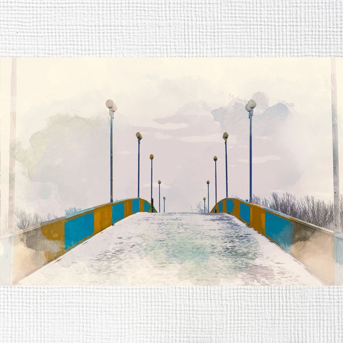 Картина на холсті пішохідний міст в Чернігові