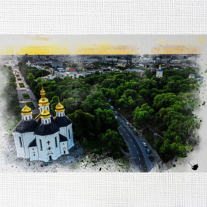 Картина на холсті файне місто Чернігів вид зверху