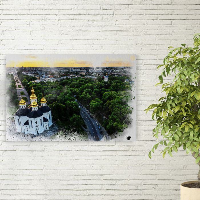 Картина на холсті файне місто Чернігів вид зверху