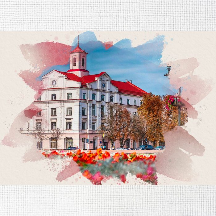 Картина на холсті будівлі Чернігова