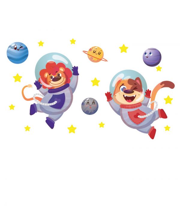 Наклейки для хлопчиків – Котики у космосі Наклейки для хлопчиків – Котики у космосі