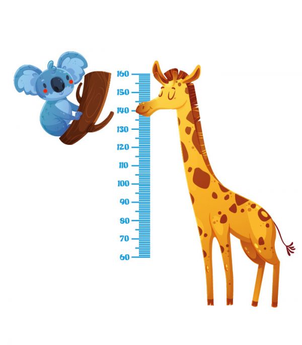 Наклейки для хлопчиків – Жираф з лінійкою