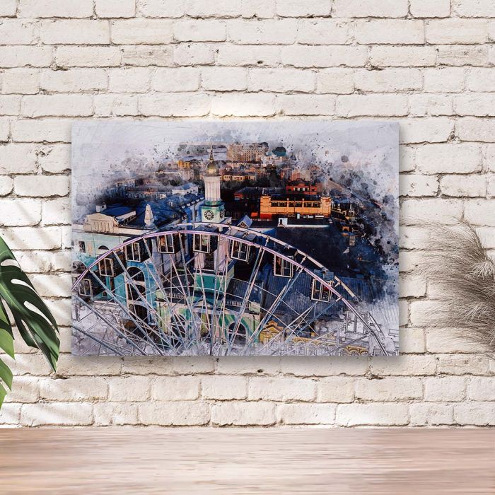 Картина на холсті оглядове колесо в Києві