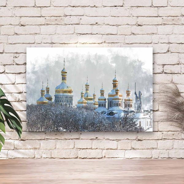 Картина на холсті Києво-печерська лавра взимку Картина на холсті Києво-печерська лавра взимку