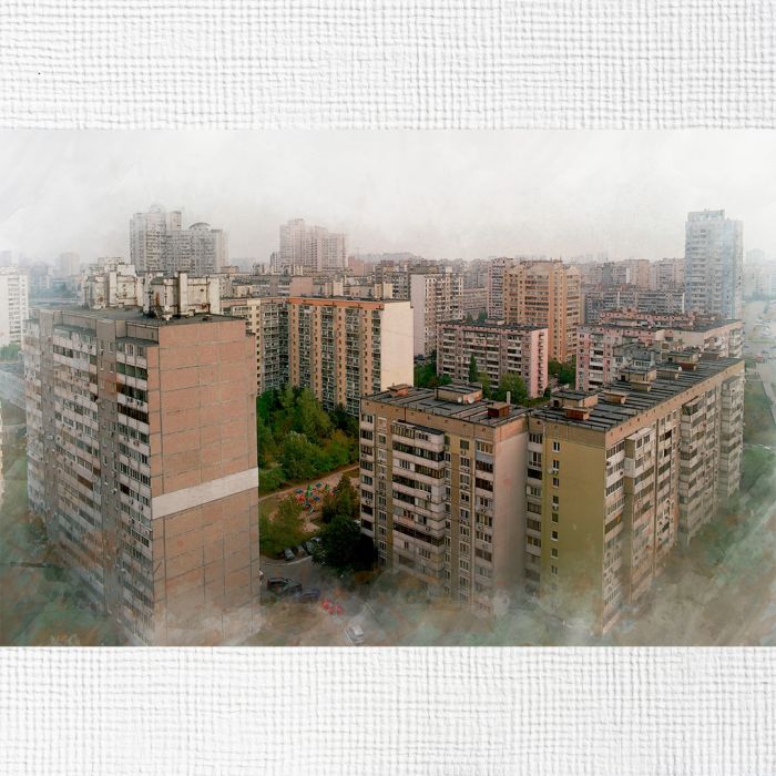 Картина на холсті київські житлові масиви
