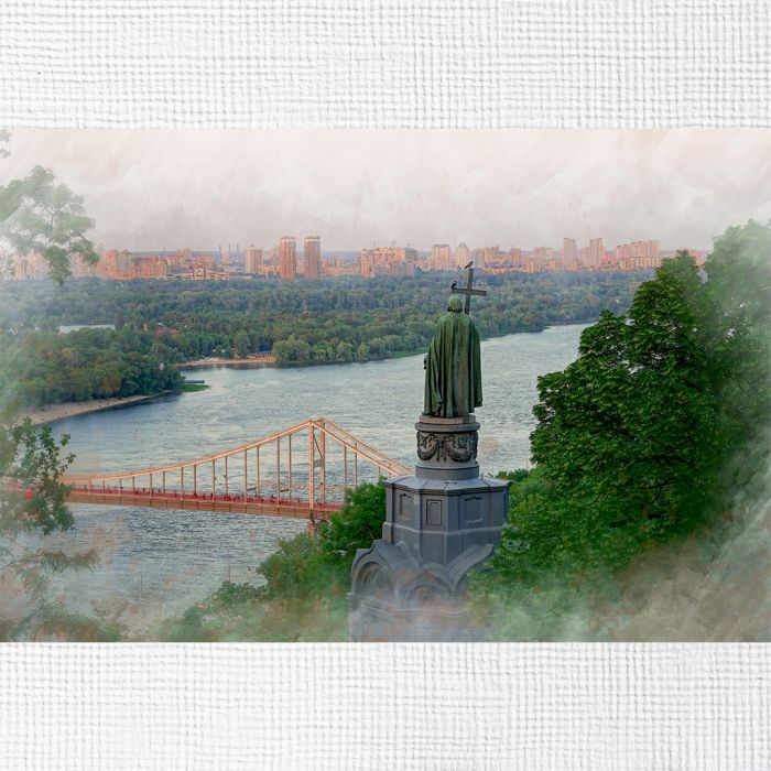 Картина на холсті пам’ятка Володимиру Великому в Києві
