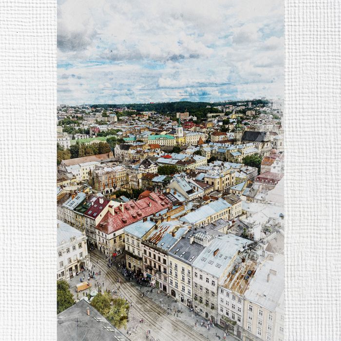 Картина на холсті вид на Львів зверху