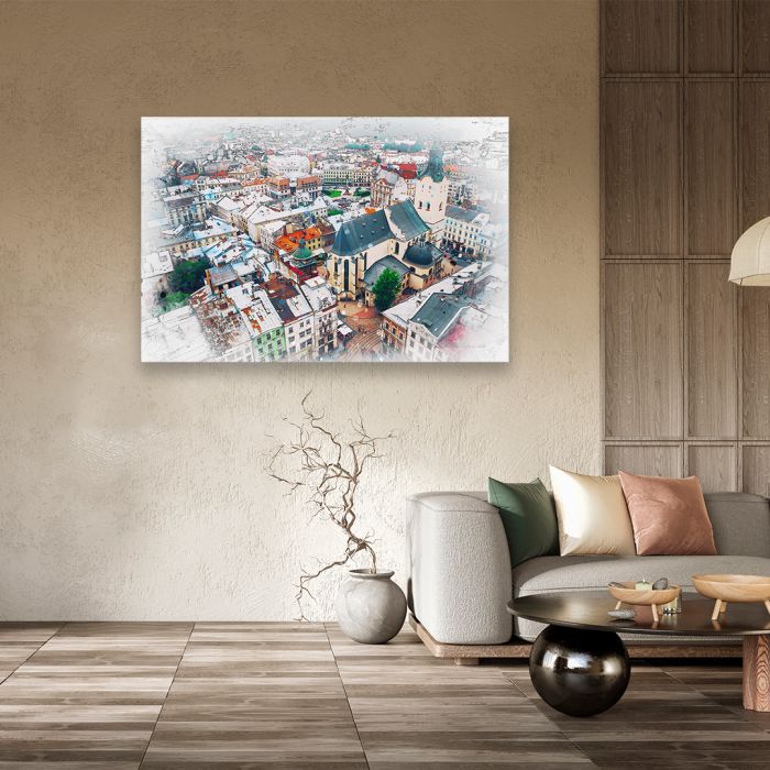Картина на холсті будинки міста Лева
