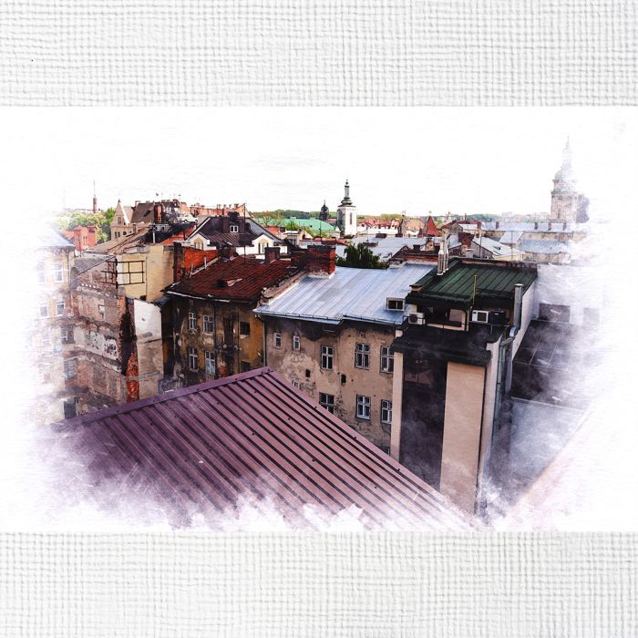 Картина на холсті львівські будівлі