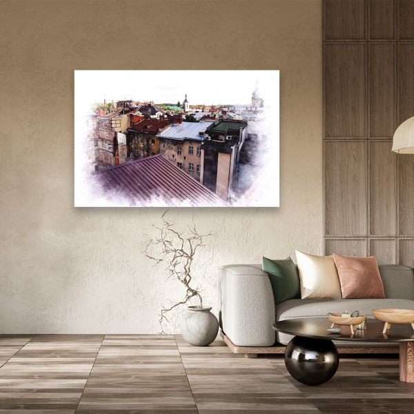Картина на холсті львівські будівлі