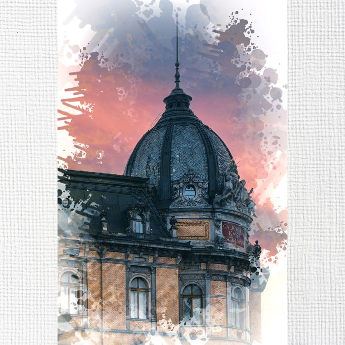 Картина на холсті купол храму в місті Львів