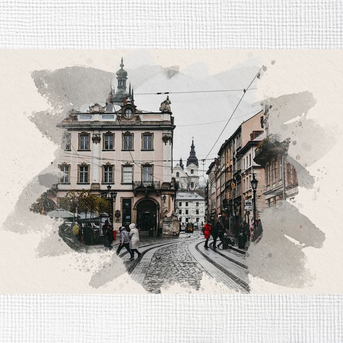Картина на холсті площа Ринок у Львові