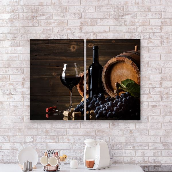 Модульні картини на стіну Вино з  виноградом Модульні картини на стіну Вино з  виноградом