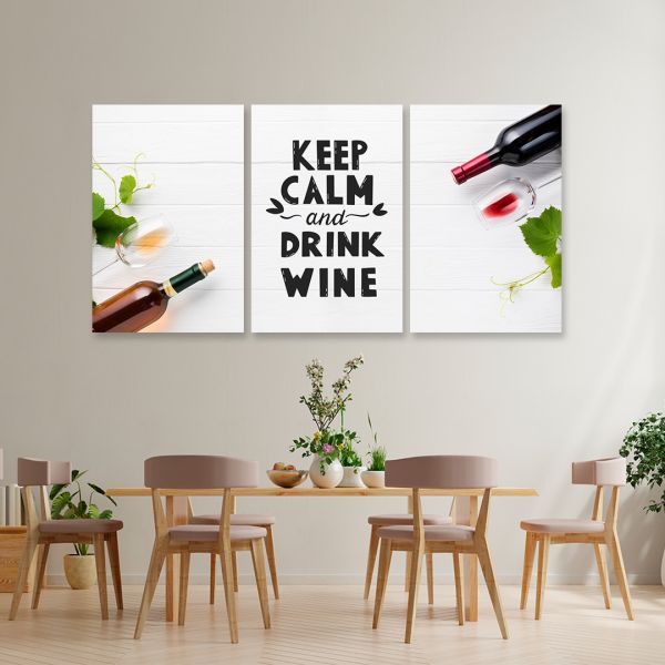 Модульні картини на стіну Keep calm and drink wine Модульні картини на стіну Keep calm and drink wine