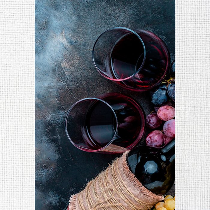 Модульні картини на стіну Вино з сиром та виноградом