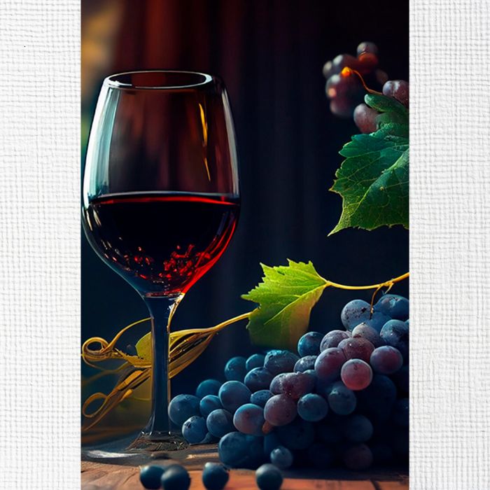 Модульні картини на стіну Келих вина з виноградом